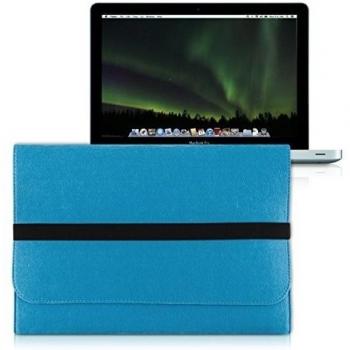 kwmobile Bolsa Sleeve para portátil funda de fieltro para Apple MacBook Pro 15 / MacBook Pro Retina 15 - funda protectora funda para portátil en azul con compartimentos interiores