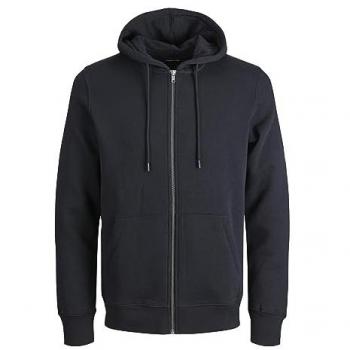 Sudadera con Capucha y Cremallera Jack & Jones Talla Grande Color Negro 7XL