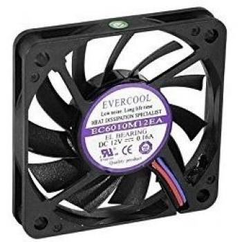 Ventilador PC 60 x 60 x 10 mm, rodamientos deslizantes, larga duración