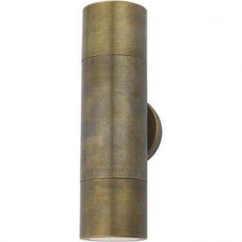 Aplique de jardín Ortega Latón envejecido 2 bombillas 21cm IP65