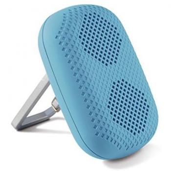 Ksix BLUESPEAK07AZ - Mini altavoz con Bluetooth, manos libres y soporte colgador, color azul