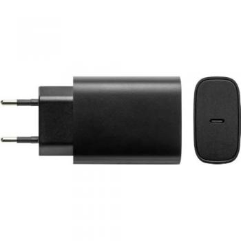 Cargador USB-C 67W con carga rápida, color negro, uso interior