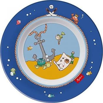 Sigikid 24772 Sammy Samoa plato de melamina, 21,5 x 0,5 cm
