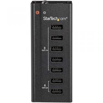 StarTech.com 7-Port USB Charging Station with 5x 1A Ports and 2x 2A Ports Indoor DC 12 V Black