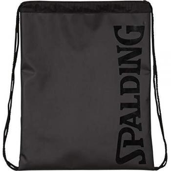 Spalding Premium Sports Gym Bag Bolsa de Cuerdas para el Gimnasio Negro