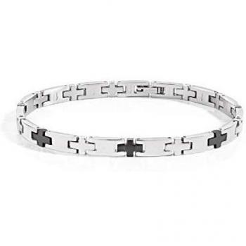 Sector No Limits Pulsera para hombre, Colección BASIC Sector Jewels, larga 22,5 cm, en acero y PVD negro - SZS08