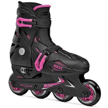Patines en Línea Roces Orlando III Negro-Rosa, características: diseño moderno, ruedas de 80 mm, rodamientos ABEC-5, estructura ligera y resistente, sistema de cierre con hebilla y cordones para mayor sujeción