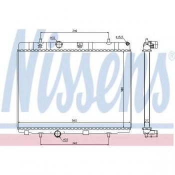 Radiador de refrigeración del motor NISSENS 636007, compatible con varios modelos de vehículos, fabricado en aluminio y plástico, diseño optimizado para una mejor transferencia de calor, fácil instalación y ajuste perfecto, cumple con estándares de