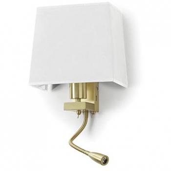 Aplique de Pared Novolux FIRENZE Oro Mate con Lector LED SMD 3W y USB - Uso Interior E27 60W