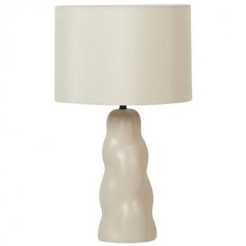 Lámpara de mesa de cerámica beige moderna con pantalla tambor 51 cm Vilar
