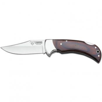 Navaja de caza Cudeman 324-R con mango de madera roja con virola, hoja de 9,5 cm