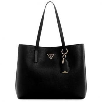 Guess Black Eco Leather Shoulder Bag for Women, Size: ONE SIZE