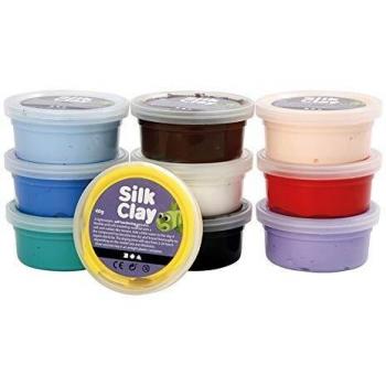 Silk Clay Basic I, Colores surtidos, 10 x 40 g