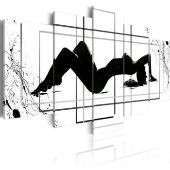 Cuadro en Lienzo 200x100 cm! 5 partes - Grande Formato - Impresion en calidad fotografica - Cuadro en lienzo tejido-no tejido - AKT 42360 200x100 cm B&D XXL
