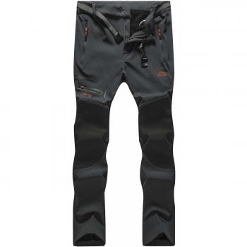DAFENP Pantalones Trekking Hombre Impermeable Pantalones de Escalada Senderismo Alpinismo Invierno Polar Forrado Aire Libre