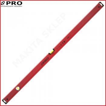 Nivel de burbuja PRO600 120cm con perfil ergonómico y tapones antichoque - Color Rojo