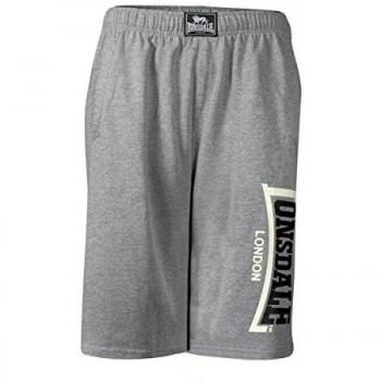 Lonsdale Logo Jam Men's Casual Sweat Shorts - Marl Grey/Black