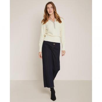 Jersey de mujer de manga larga y cuello pico