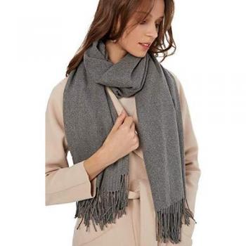 MaaMgic Bufanda de Invierno Para Mujer Chal Pashminas Foulard Grande Larga de 200 * 70CM Suave Mantón Grueso Multicolor para Mujeres,Gris oscuro