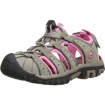 Hi-Tec Shore JR - Sandalias Unisex Infantil, color Gris/Warm Gris/Bubblicious, talla 38 EU