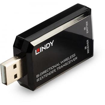 Extensor de audio/vídeo Lindy 38331, transmisor y transceptor de señales AV, color negro