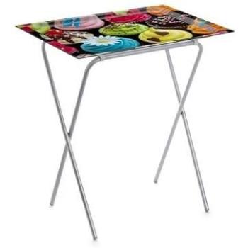 Mesita Plegable Don Hierro con Bandeja Extraíble para Cocina y Camping, 65,5 x 61,5 x 42 cm