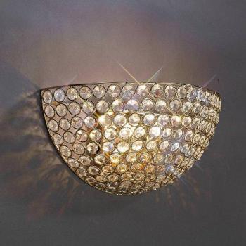 Aplique de pared Ava Circular 2 bombillas oro / cristal