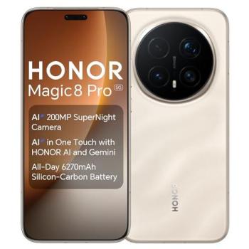 Honor Magic8 Pro 5G Smartphone 6.71 Dual SIM Snapdragon 8 Elite Gen 5, 12GB RAM, 512GB almacenamiento, cámara de 200MP, batería de 7100mAh, resistente al agua