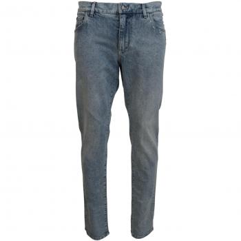 Dolce & Gabbana Blue Wash Slim Fit Cotton Denim Jeans - IT56 | XXL, Elegant Slim-Fit Light Blue Denim Pants, Size: 3XL