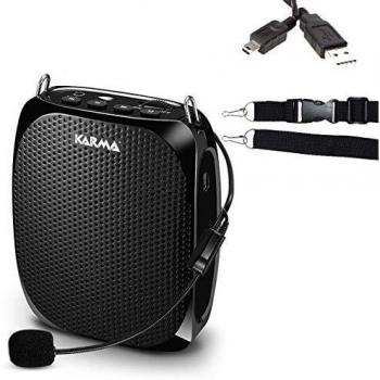 Amplificador Portátil de Diadema Karma BM 539 con Micrófono, Recargable USB, MP3, 20W