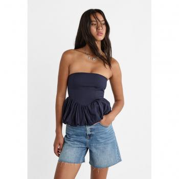 Navy Blue XL Poplin Balloon Top
