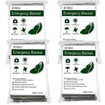 BINHAI Mantas térmicas de Emergencia para Supervivencia, Reflectante, térmica, de Primeros Auxilios, 52 x 83