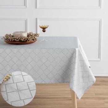 Mantel Antimanchas Jacquard Nido Plata 150x150 cm