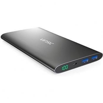 Batería Externa , Vinsic® Cargador Batería Externa Portátil 12000mAh, Cargador de batería externo móvil con doble puerto USB intelegente 5V/2,4A para iPhone 6 Plus/6S/6/5S/5/4S, iPad, iPod, Samsung Galaxy, Móviles, Tabletas.