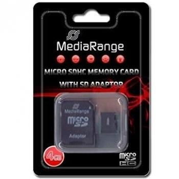 Mediarange MR951 - Tarjeta Micro SDHC de 4 GB, con adaptador