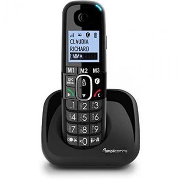 Teléfono Amplificado Amplicomms BigTel 1500 para Adultos Mayores en Color Negro