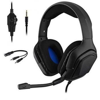 THE G-LAB Korp COBALT Auriculares Gaming - Auriculares estéreo, Ultra Ligero, Auriculares con Micrófono, Jack de 3.5 mm para PC, PS4, PS5, Xbox One, Mac, Tablet PC, Switch, Smartphone