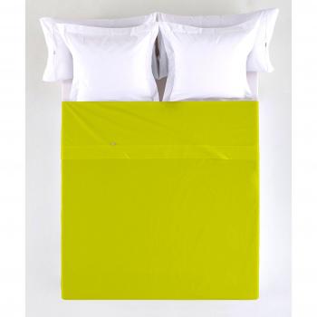 ESTELA - Sábana encimera Combi Color Pistacho - Cama de 90 cm. - 50% Algodón / 50% Poliéster - 144 Hilos