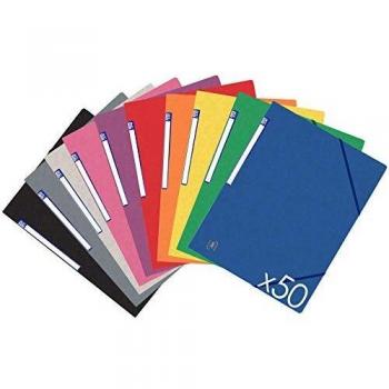 Carpeta de esquina Oxford Top File+ A4, 3 rabats, colores surtidos, 50 piezas