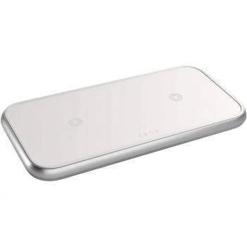 Cargador Inalámbrico Dual de Aluminio ZENS 30W PD Blanco (Carga Rápida, Compatible con Qi)