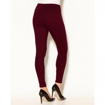 VENCA Pitillo Legging sin Costuras de Punto elástico by Vencastyle,Rojo Granate,S