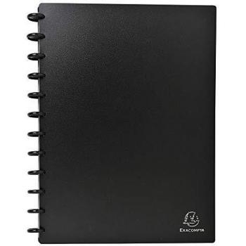 Exacompta 75251E - Porta-tarjetas de visita con anillas, A4, color negro