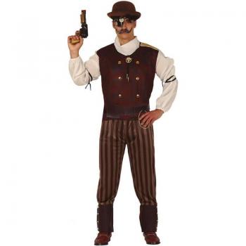 Disfraz de Steampunk Hombre Adulto Fiestas Guirca Talla M 48-50 Color Granate