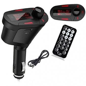 Reproductor de MP3 para Coche Transmisor FM y Control Remoto 3.5 mm Lector Tarjetas SD