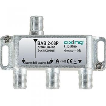 Divisor de TV por Cable Axing BAB 2-08P - Bifurcación Doble, 5-1218 MHz, 8 dB