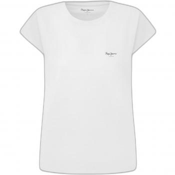 Pepe Jeans Women's Lory White T-Shirt, Casual, Short Sleeve, Sustainable, Size S