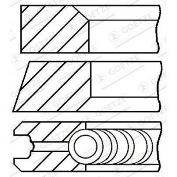 Juego de aros de pistón GOETZE ENGINE 08-439107-00