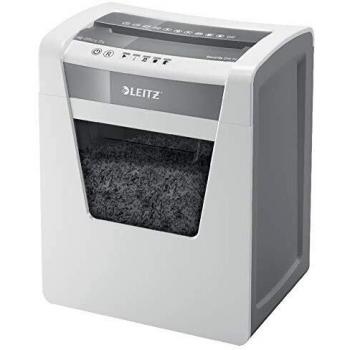 Leitz 80030000 IQ Office P4 - Destructora de papel de corte en confeti, destruye 15 hojas a la vez, papelera de 23 l, blanco