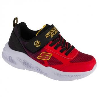 Zapatillas Skechers Meteor-Lights Krendox Rojo/Negro para Niño, Modelo 401495L, Textil/Sintético, con Velcro, Casual y de Moda Infantil