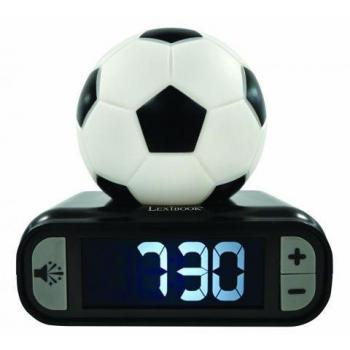 Lexibook Balón de Futbol Reloj Despertador Digital con Luz de Noche 3D y Efectos Sonoros